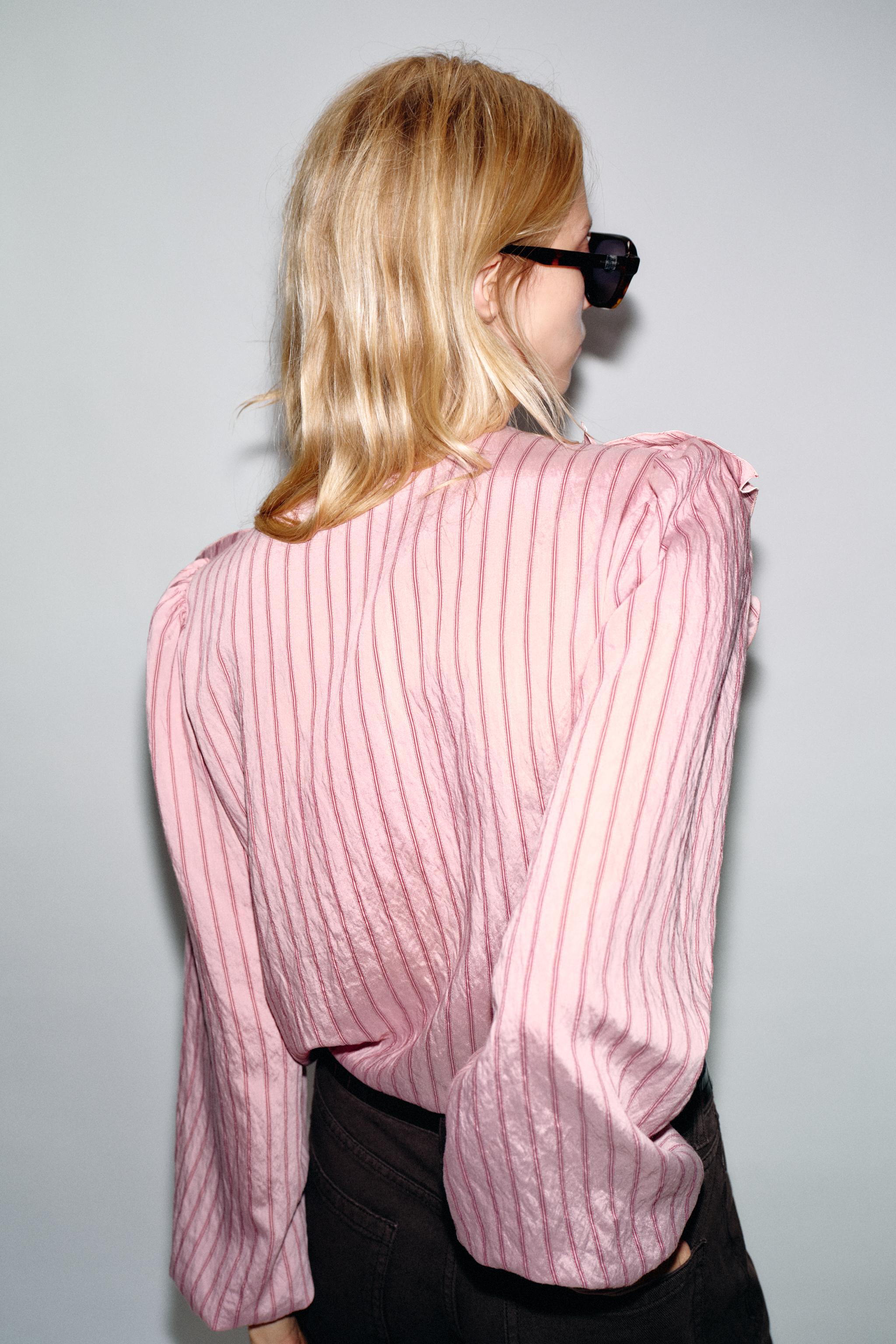 RUFFLED STRIPED SHIRT